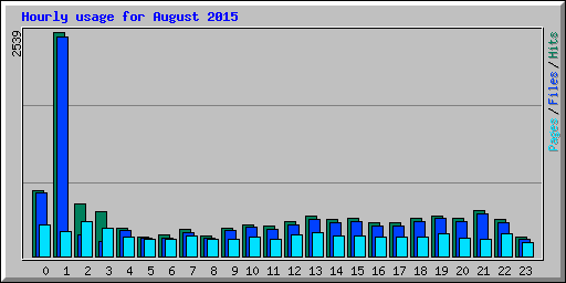 Hourly usage for August 2015