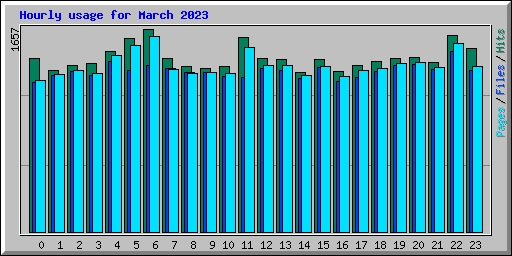 Hourly usage for March 2023