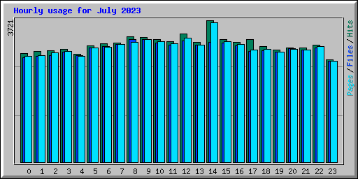 Hourly usage for July 2023