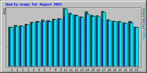 Hourly usage for August 2023